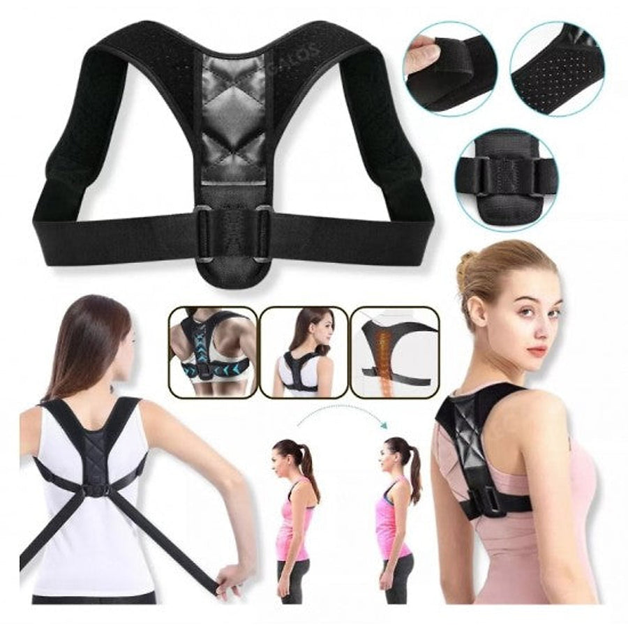 Corrector de postura ajustable para espalda y hombros