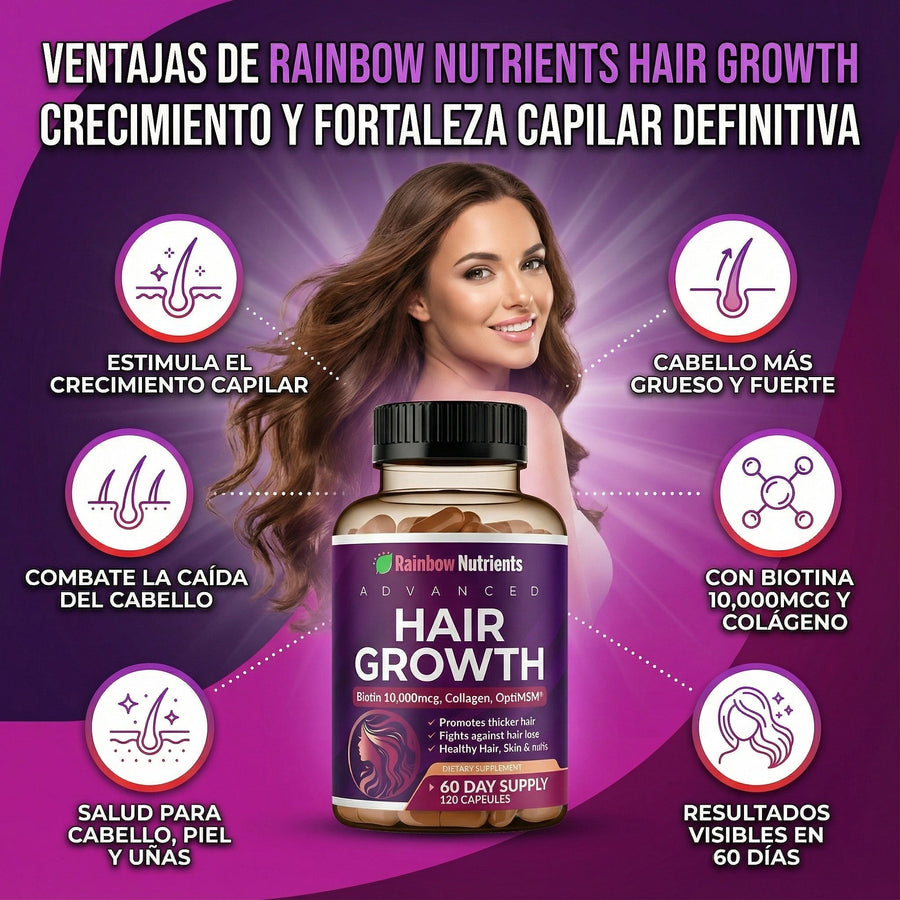 Rainbow Nutrients Hair Growth - cápsulas para el crecimiento del cabello